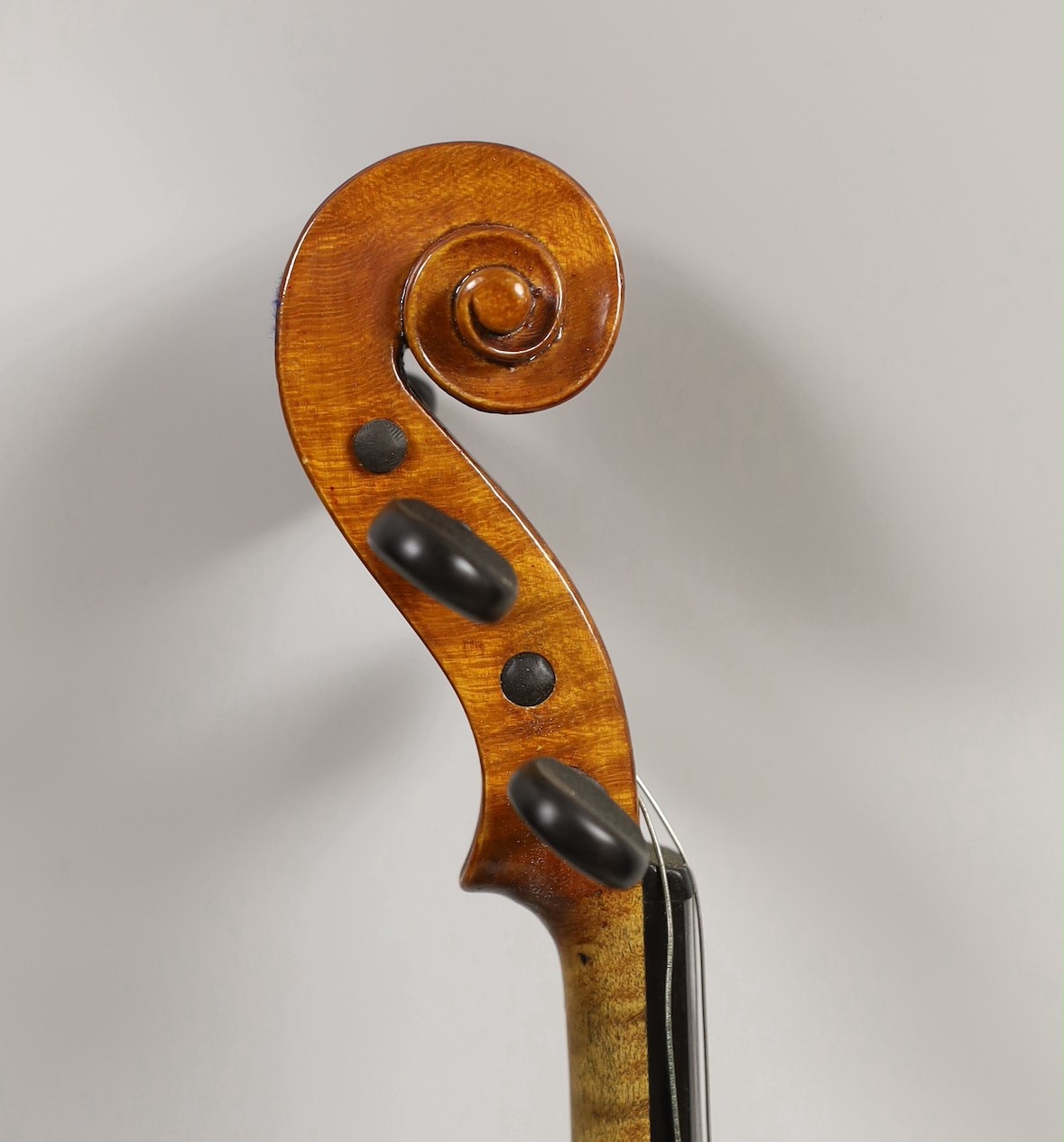 A violin, labelled Luigi Salsedo, with two bows, in case